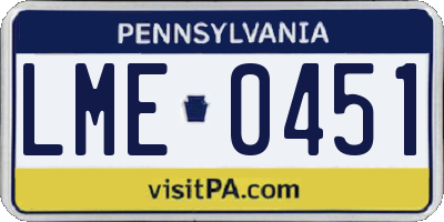 PA license plate LME0451