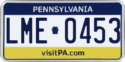 PA license plate LME0453