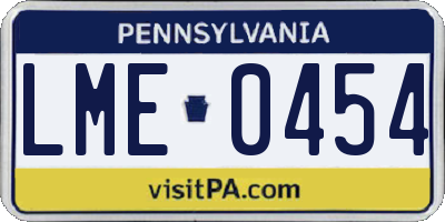 PA license plate LME0454