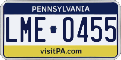 PA license plate LME0455