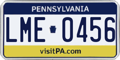 PA license plate LME0456