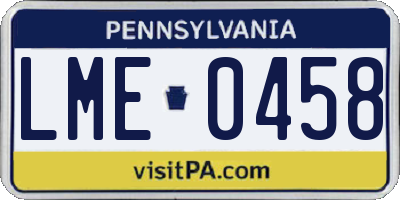 PA license plate LME0458