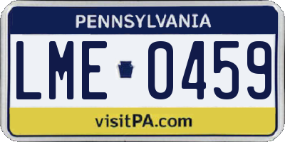 PA license plate LME0459