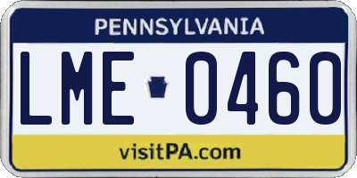 PA license plate LME0460