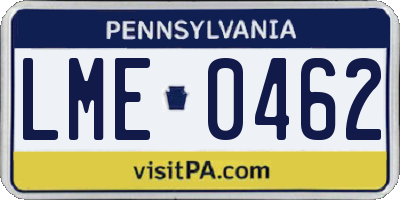 PA license plate LME0462
