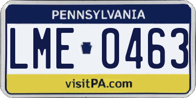 PA license plate LME0463