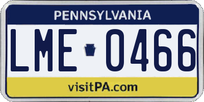 PA license plate LME0466