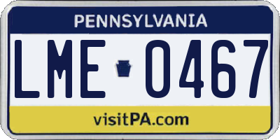 PA license plate LME0467