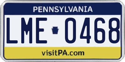 PA license plate LME0468