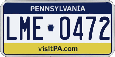 PA license plate LME0472
