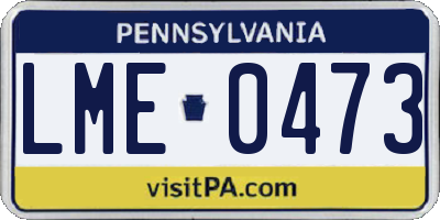 PA license plate LME0473