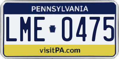 PA license plate LME0475