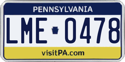 PA license plate LME0478
