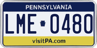 PA license plate LME0480
