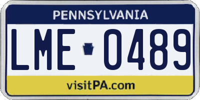 PA license plate LME0489