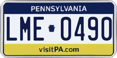 PA license plate LME0490