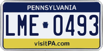 PA license plate LME0493