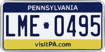 PA license plate LME0495