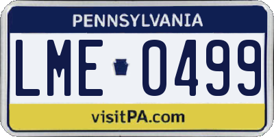 PA license plate LME0499