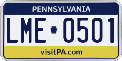 PA license plate LME0501