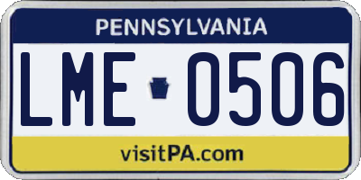 PA license plate LME0506