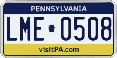 PA license plate LME0508
