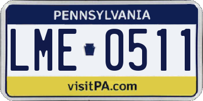 PA license plate LME0511