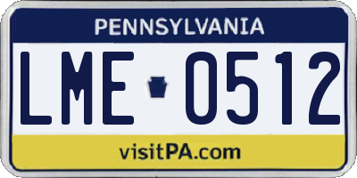 PA license plate LME0512