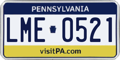 PA license plate LME0521