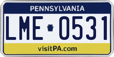 PA license plate LME0531