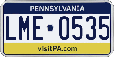 PA license plate LME0535