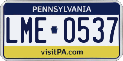 PA license plate LME0537