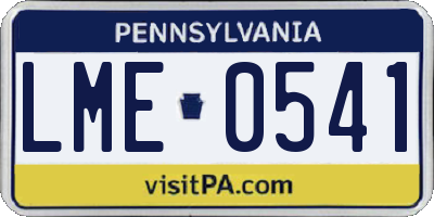 PA license plate LME0541