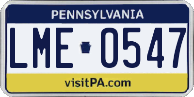 PA license plate LME0547