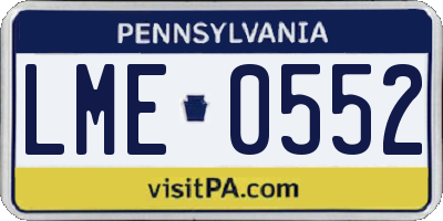 PA license plate LME0552