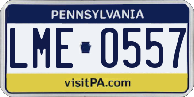 PA license plate LME0557