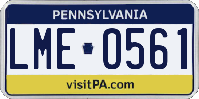 PA license plate LME0561