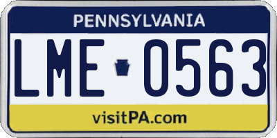 PA license plate LME0563