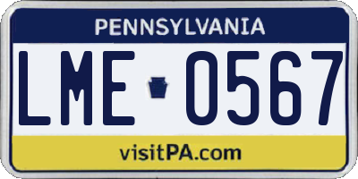 PA license plate LME0567
