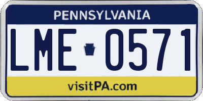 PA license plate LME0571