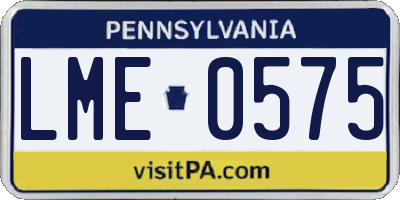 PA license plate LME0575