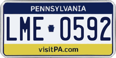PA license plate LME0592