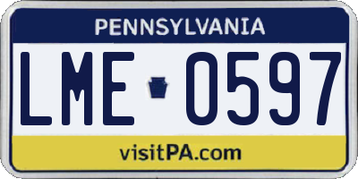 PA license plate LME0597