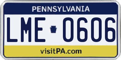 PA license plate LME0606