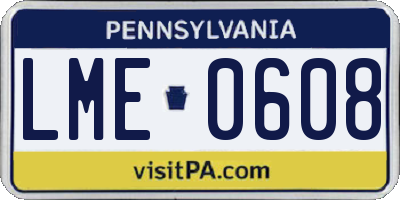 PA license plate LME0608
