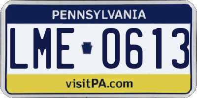 PA license plate LME0613