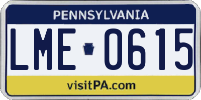 PA license plate LME0615