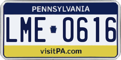 PA license plate LME0616