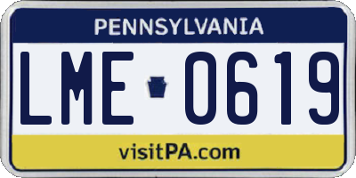 PA license plate LME0619