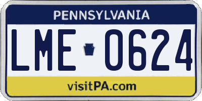 PA license plate LME0624
